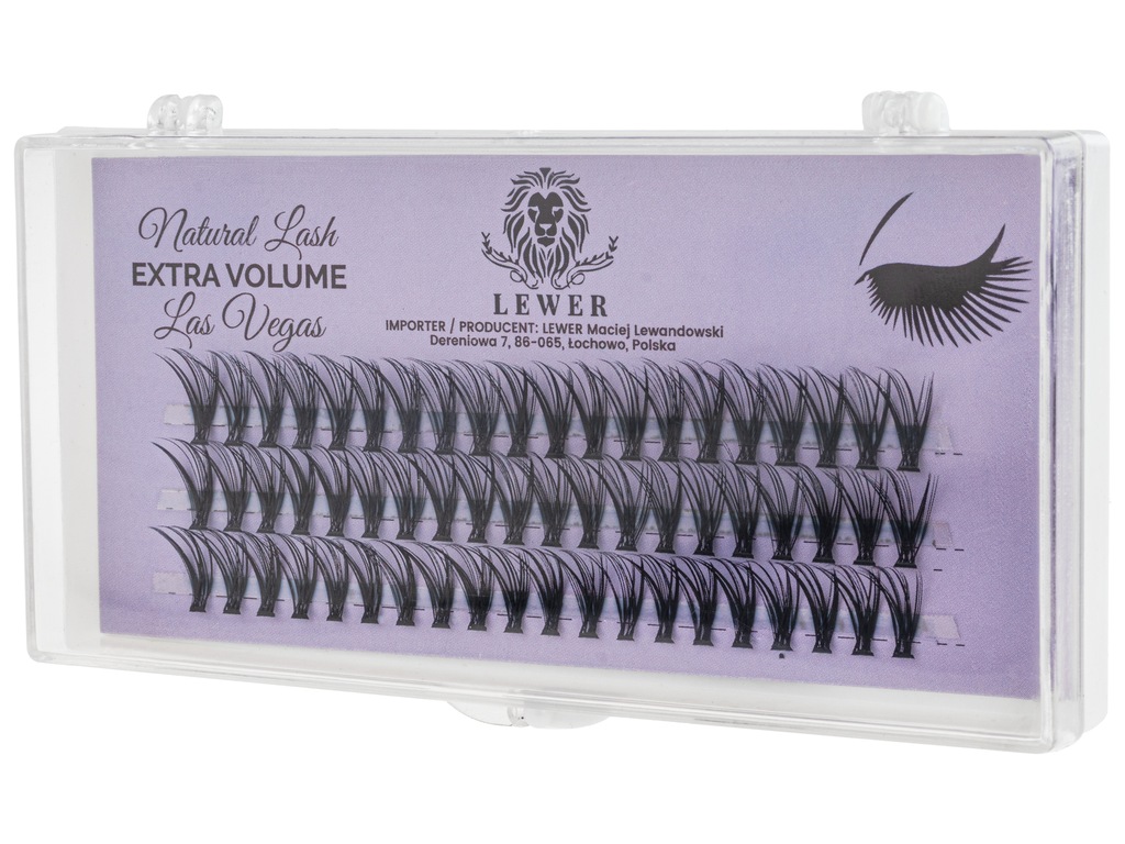 KĘPKI RZĘSY EYELASH Lewer Las Vegas EXTRA VOLUME 13mm NATURALNE JEDWABNE EAN (GTIN) 5905935875523